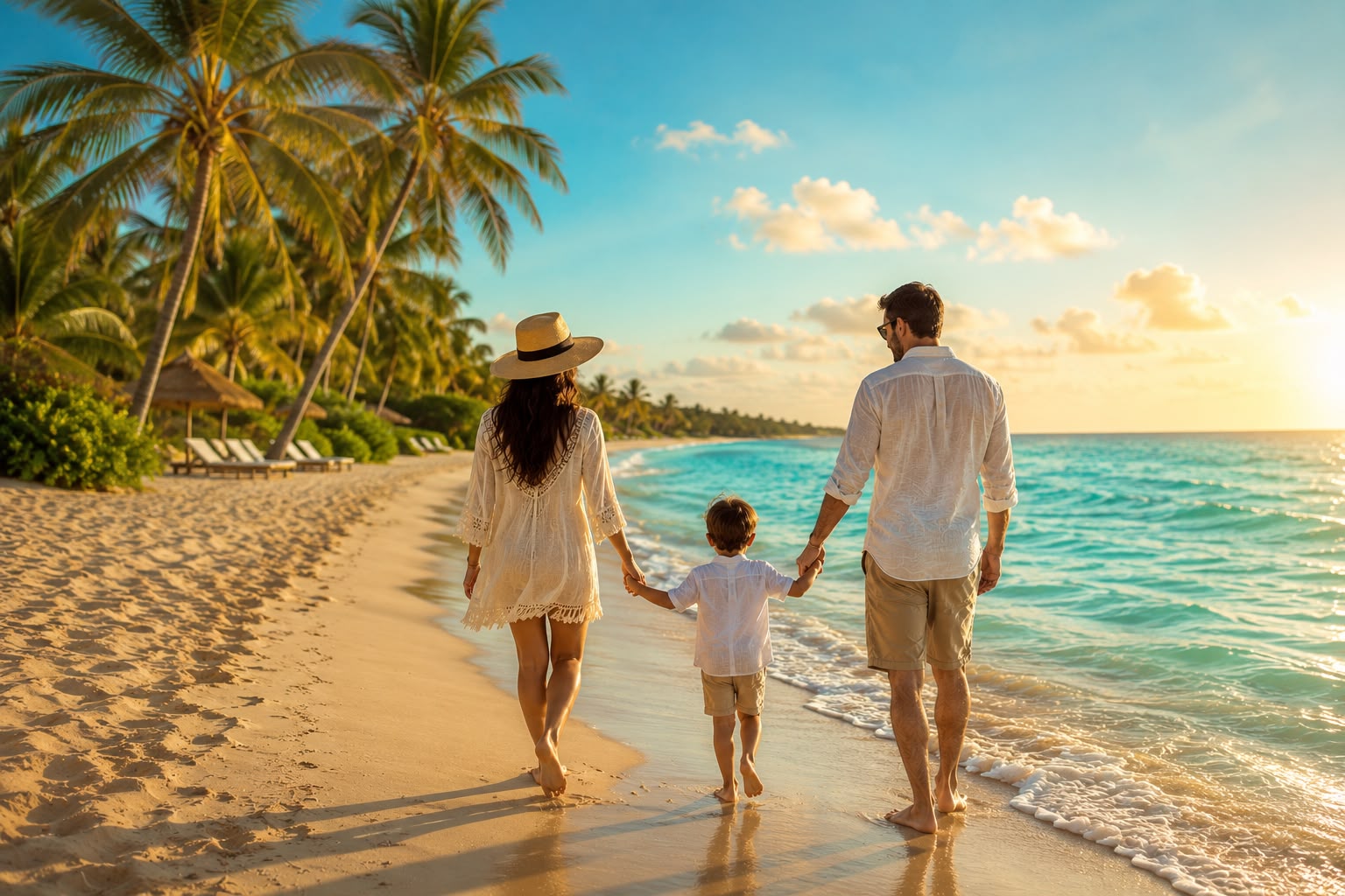 Família planejando viagem